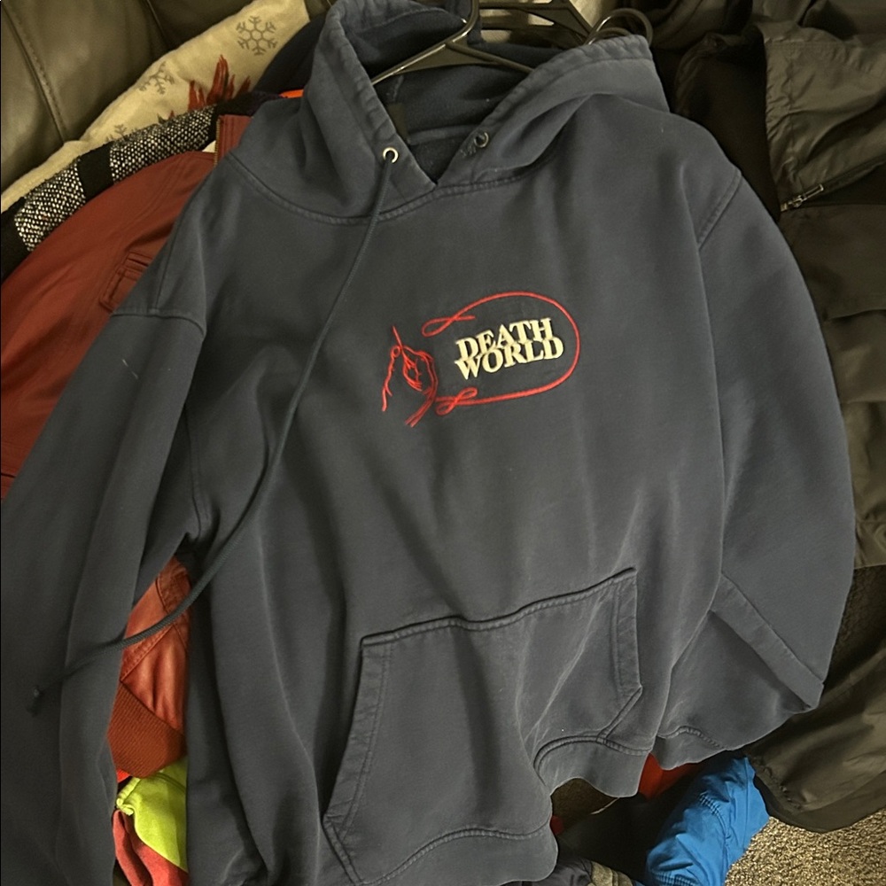 Zumiez Navy Hoodie with Red Embroidery